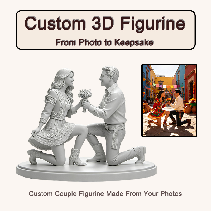 Resin Art Wedding Gift - تمثال زوجين مطبوع بتقنية ثلاثية الأبعاد