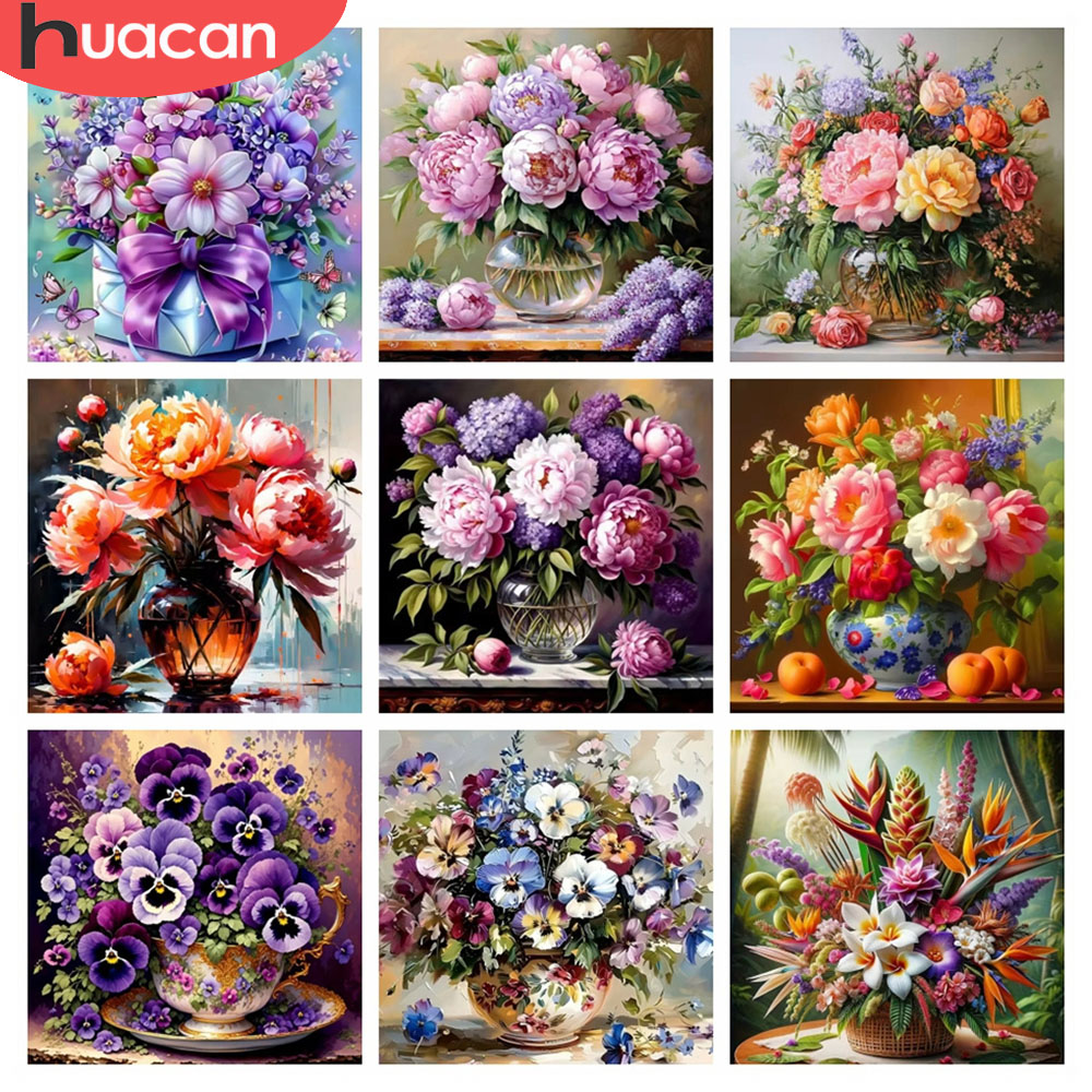 HUACAN 5D الماس الفسيفساء روز  - مراجعة Resin Art Wallpaper وسعره